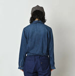 45R 45 Petit Denim Frill Tallulah Blouse Distressed