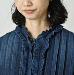 45R 45 Petit Denim Frill Tallulah Blouse Distressed