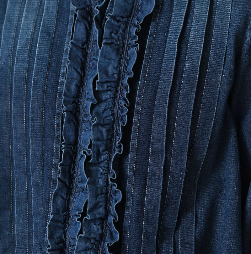 45R 45 Petit Denim Frill Tallulah Blouse Distressed - Image 8