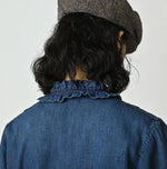 45R 45 Petit Denim Frill Tallulah Blouse Distressed