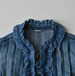 45R 45 Petit Denim Frill Tallulah Blouse Distressed