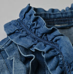 45R 45 Petit Denim Frill Tallulah Blouse Distressed