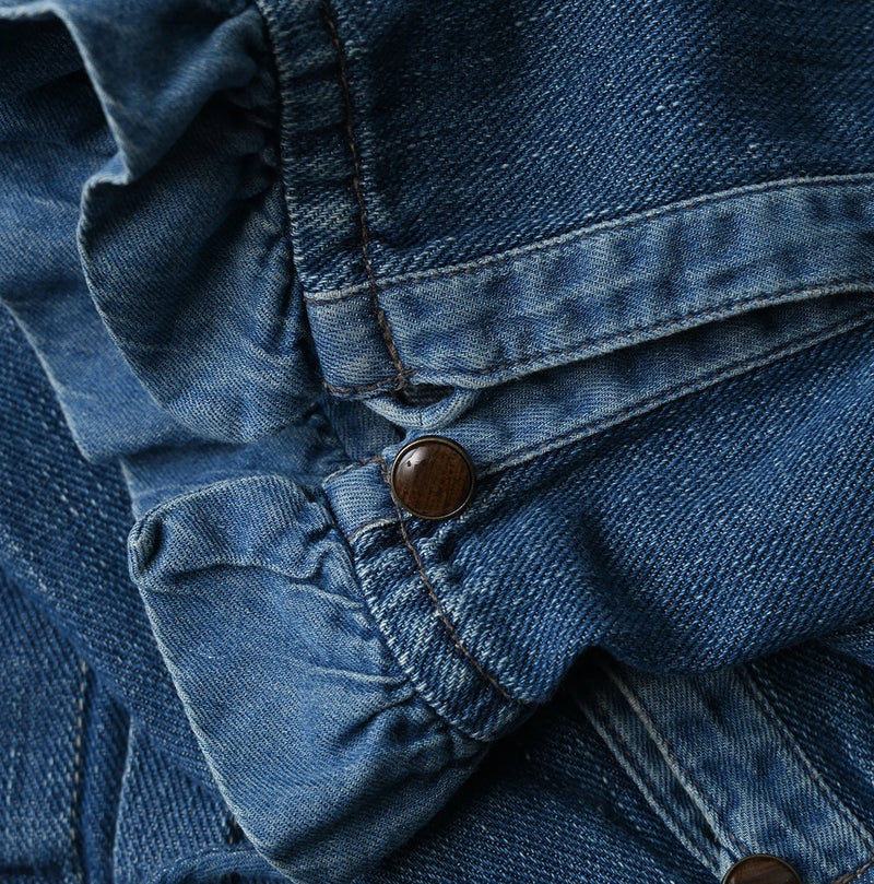 45R 45 Petit Denim Frill Tallulah Blouse Distressed - Image 18