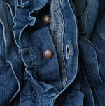 45R 45 Petit Denim Frill Tallulah Blouse Distressed