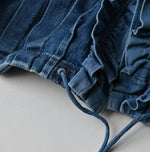45R 45 Petit Denim Frill Tallulah Blouse Distressed