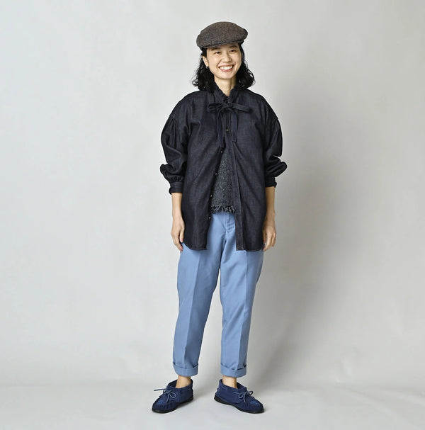 45R 45 Petit Denim Bow Tie Coupe Shirt Nou