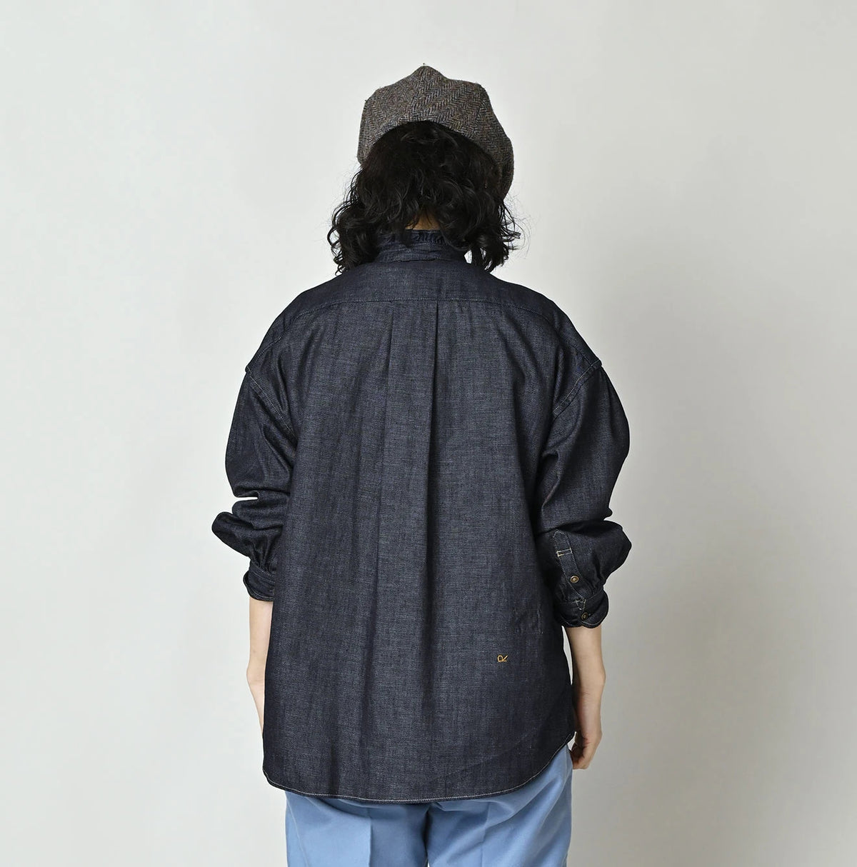 45R 45 Petit Denim Bow Tie Coupe Shirt Nou