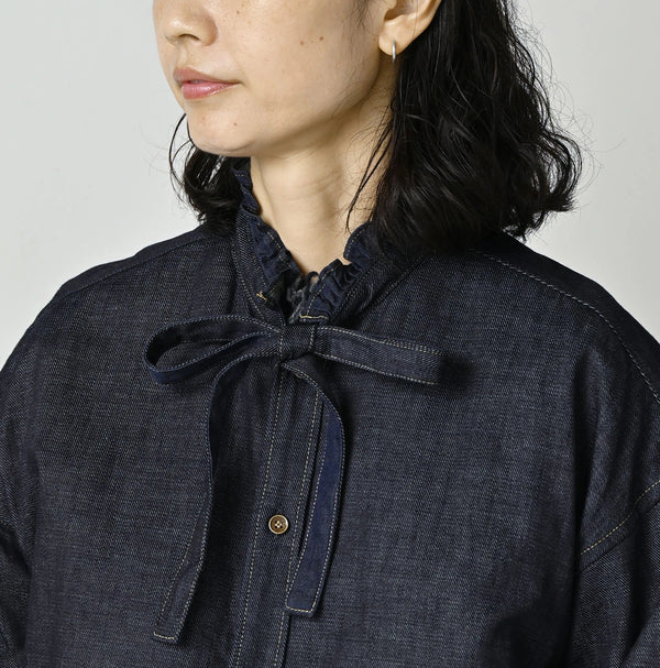 45R 45 Petit Denim Bow Tie Coupe Shirt Nou