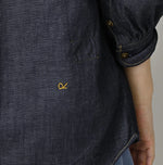 45R 45 Petit Denim Bow Tie Coupe Shirt Nou