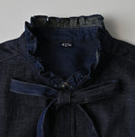 45R 45 Petit Denim Bow Tie Coupe Shirt Nou