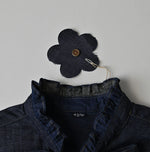 45R 45 Petit Denim Bow Tie Coupe Shirt Nou