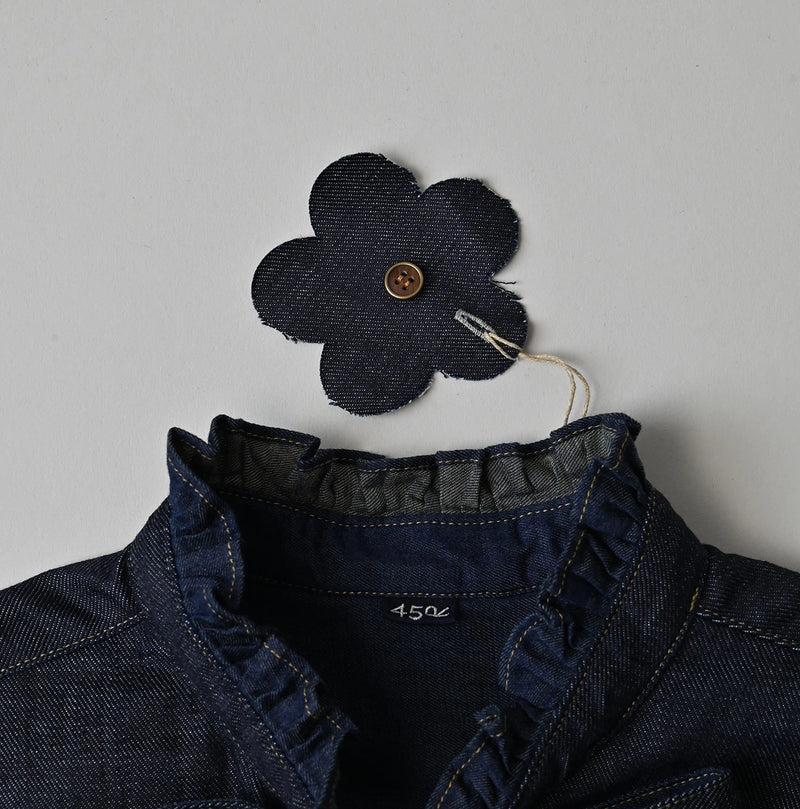 45R 45 Petit Denim Bow Tie Coupe Shirt Nou - Image 20