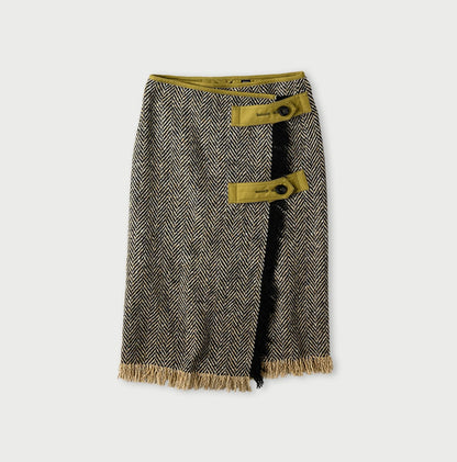 Donegal Tweed Wrap Skirt