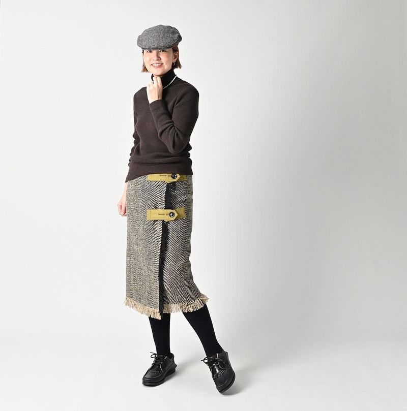 45R Donegal Tweed Wrap Skirt