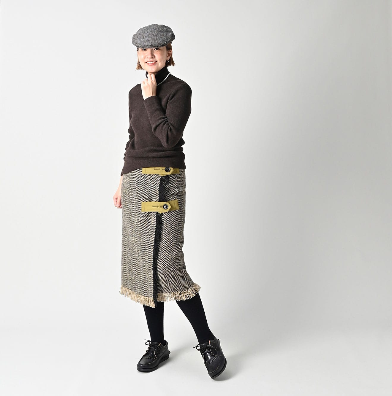 45R Donegal Tweed Wrap Skirt