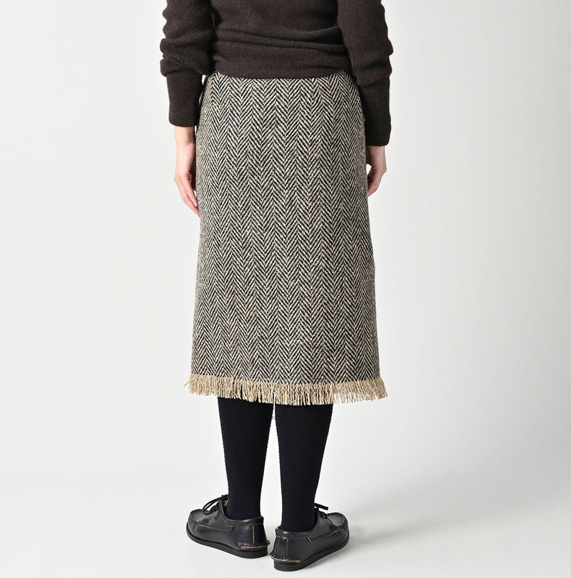 45R Donegal Tweed Wrap Skirt