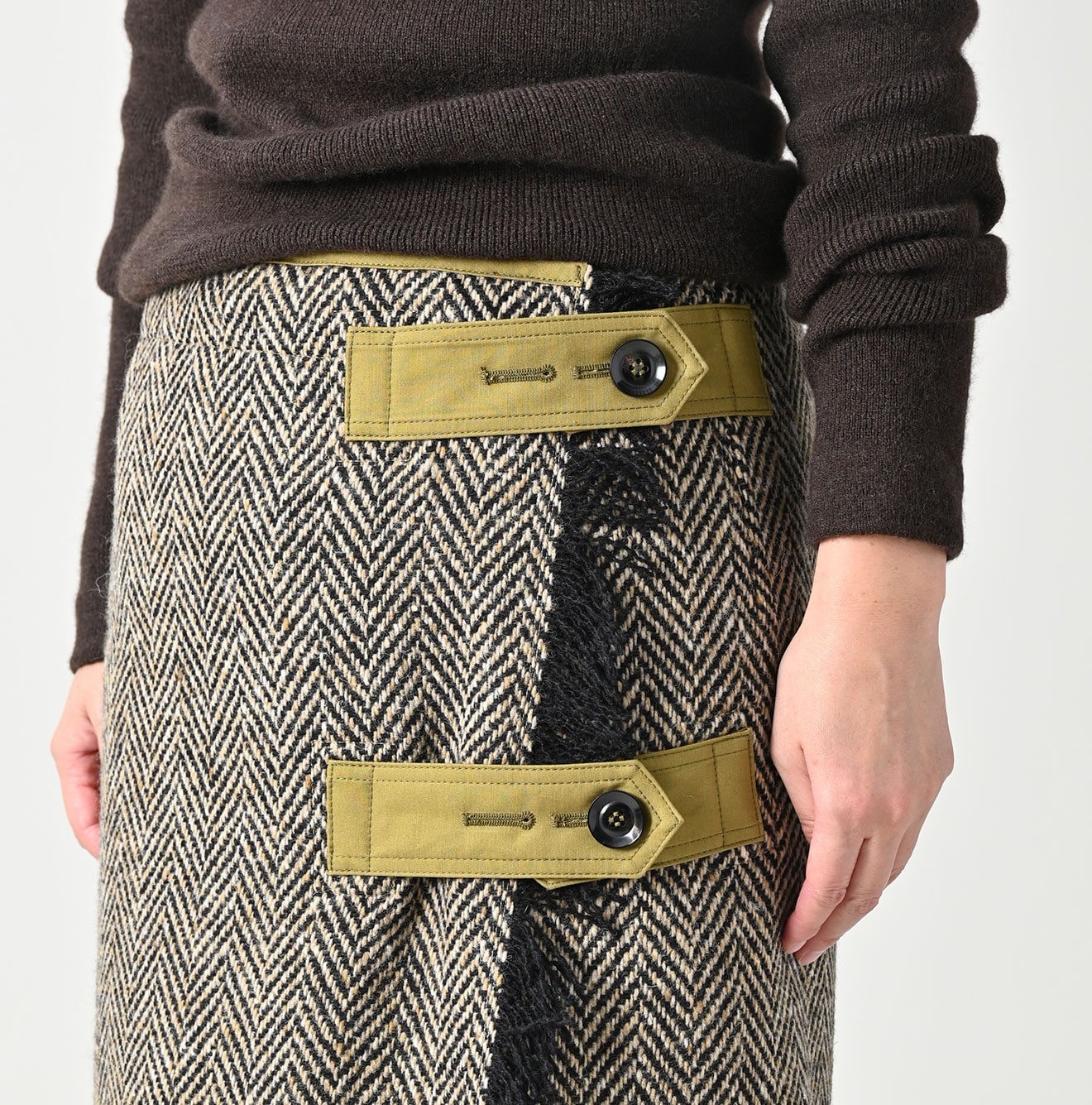 45R Donegal Tweed Wrap Skirt