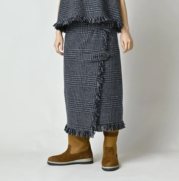 45R Donegal Tweed Wrap Skirt