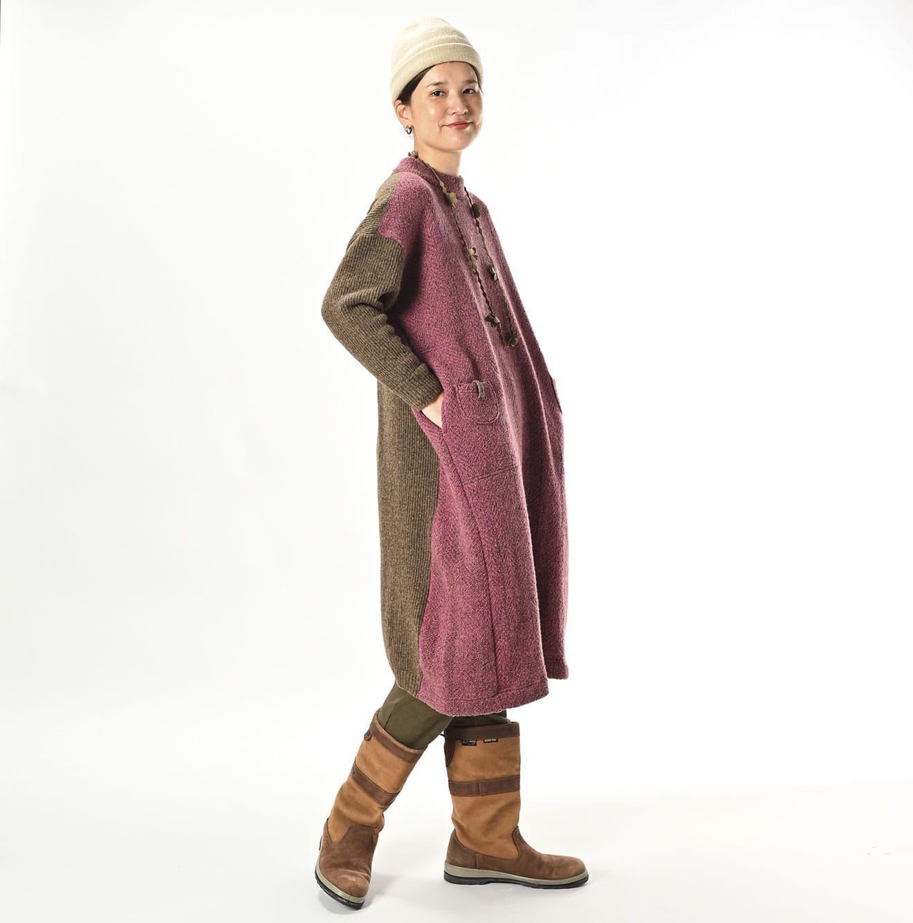 45R Shetland Knit Tweed Dress