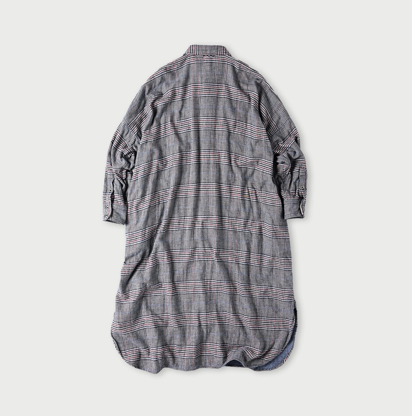 45R Indigo Double Woven Big Shirt-dress