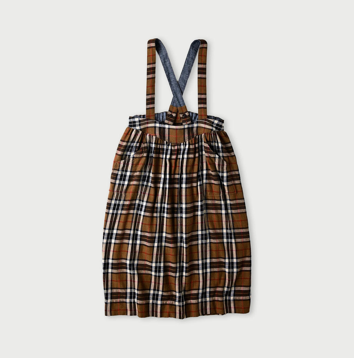 45R Indigo Flannel Apron Jumper Skirt