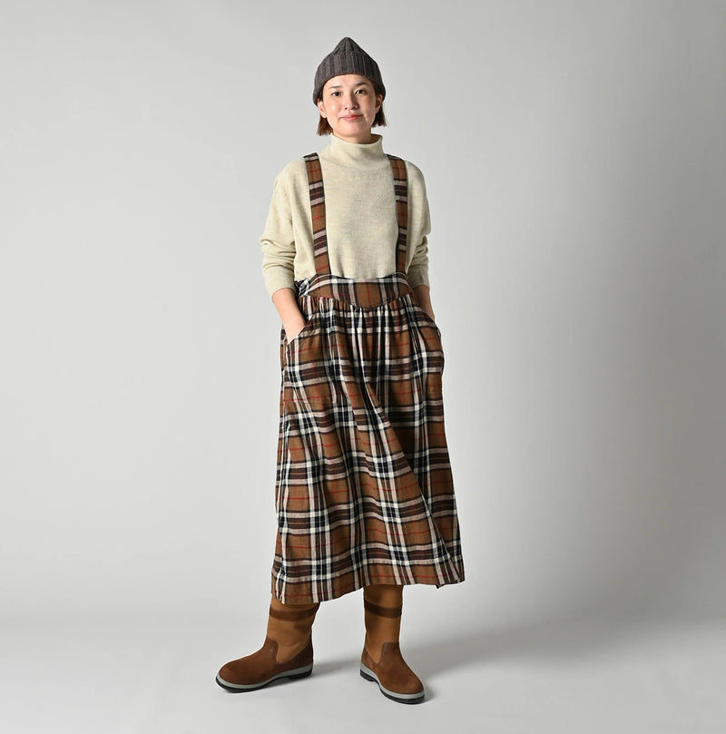 45R Indigo Flannel Apron Jumper Skirt - Image 2
