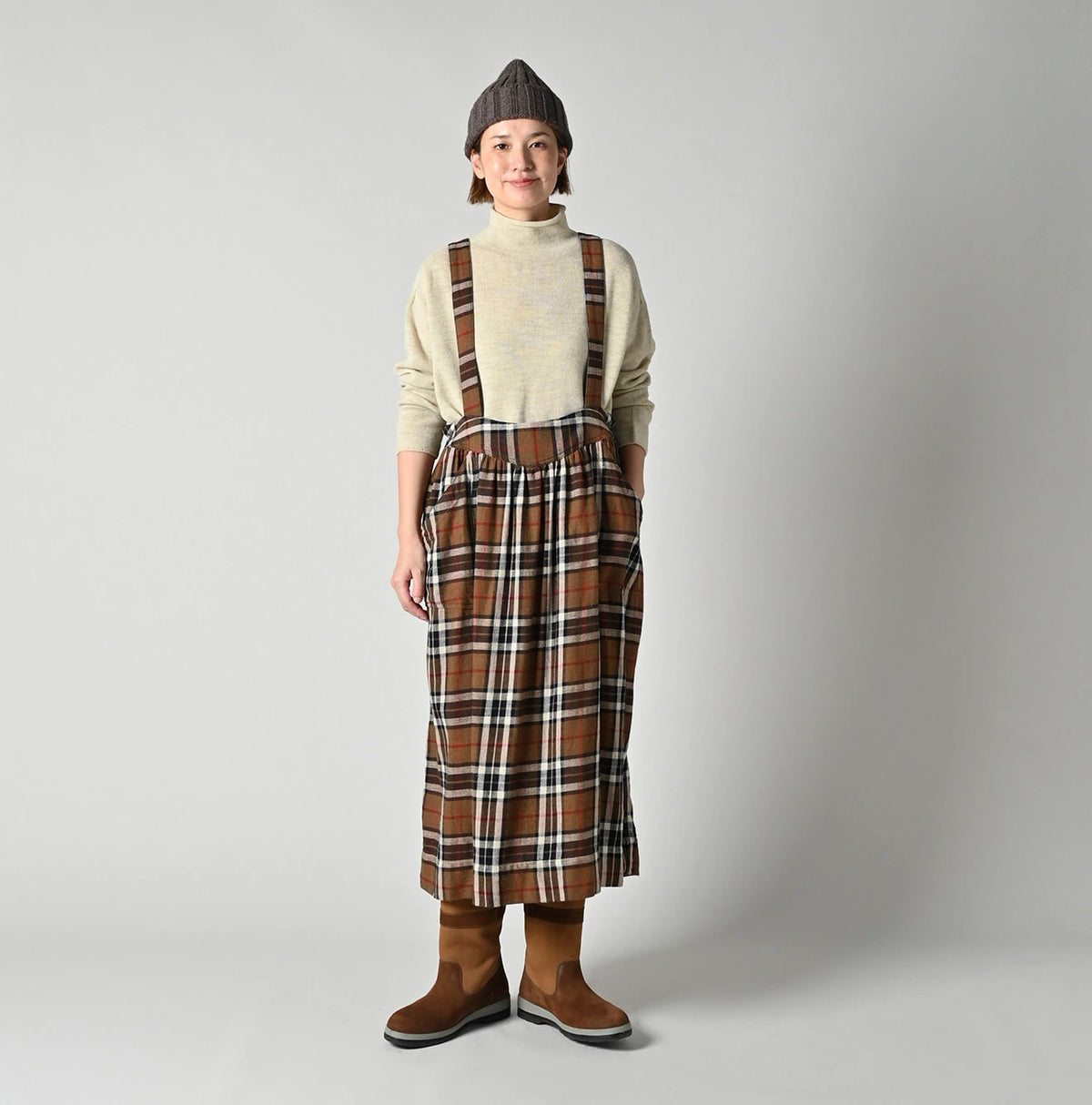 45R Indigo Flannel Apron Jumper Skirt - Image 5