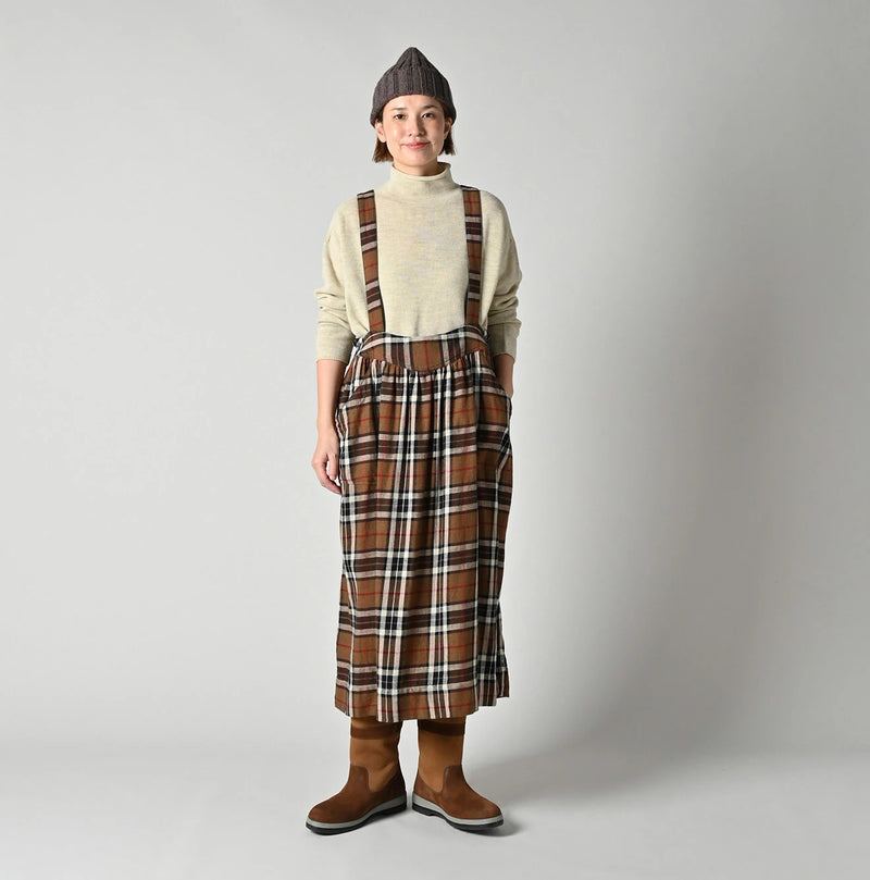 45R Indigo Flannel Apron Jumper Skirt - Image 5