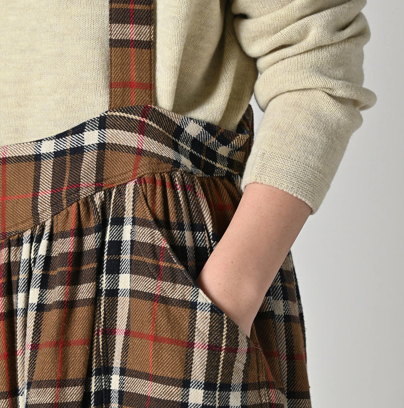 45R Indigo Flannel Apron Jumper Skirt - Image 8