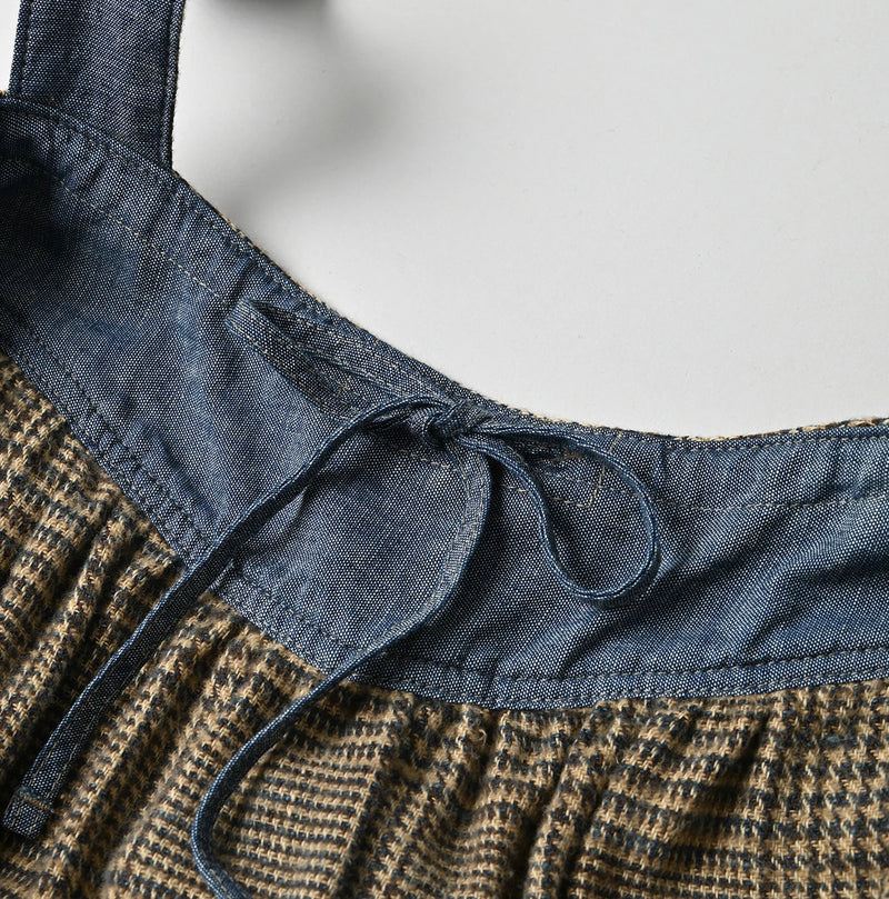 45R Indigo Flannel Apron Jumper Skirt - Image 16