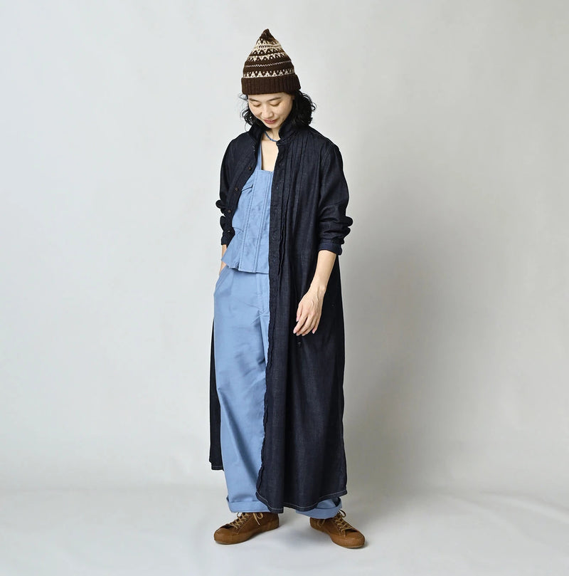 45R 45 Petit Denim Tuck Shirt Dress Nou - Image 2
