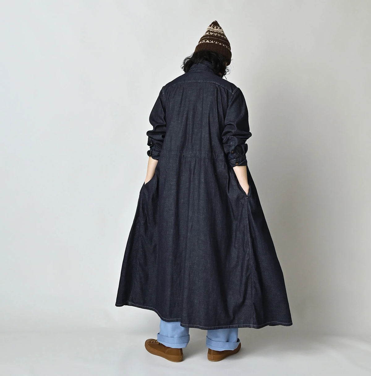 45R 45 Petit Denim Tuck Shirt Dress Nou