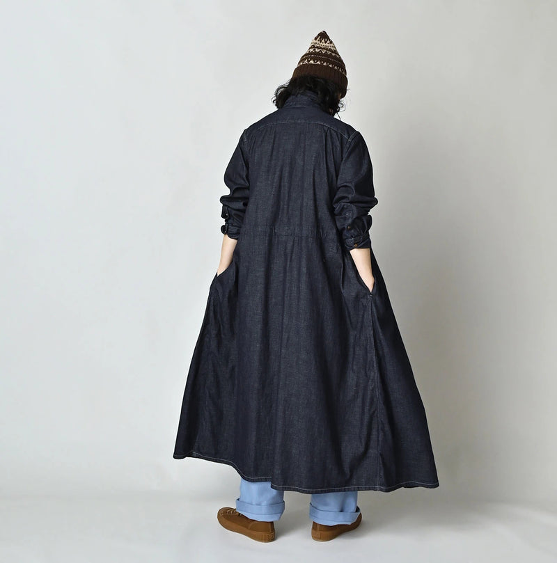 45R 45 Petit Denim Tuck Shirt Dress Nou - Image 4