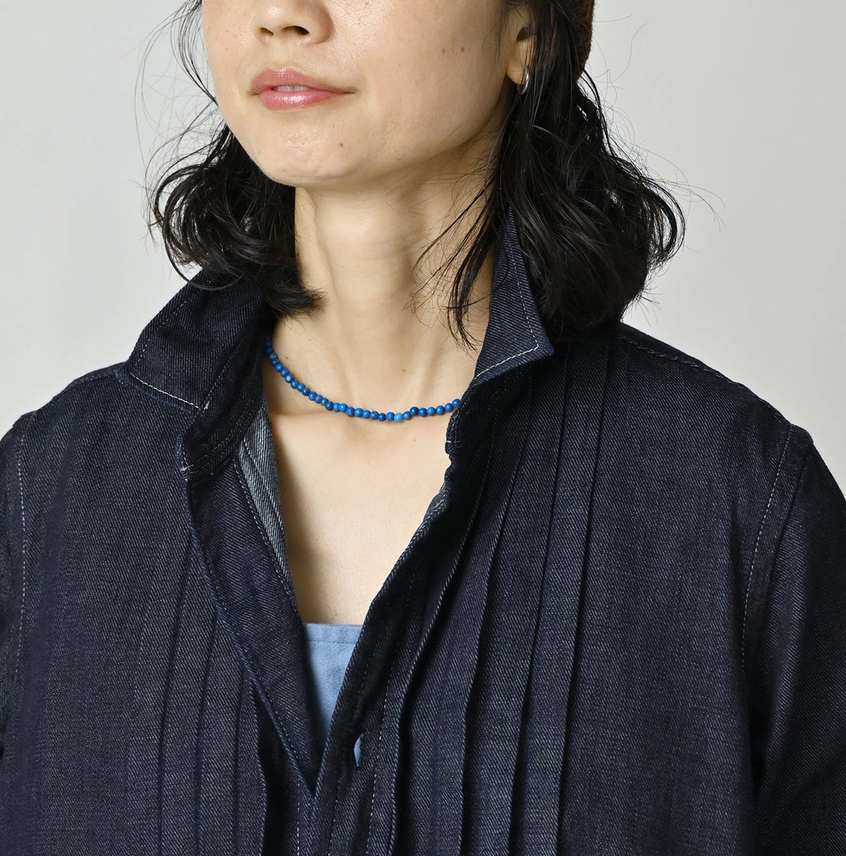 45R 45 Petit Denim Tuck Shirt Dress Nou - Image 7