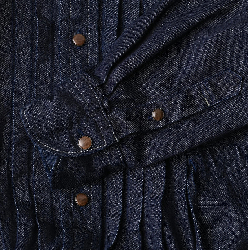 45R 45 Petit Denim Tuck Shirt Dress Nou - Image 19
