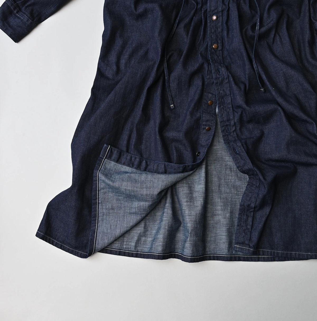 45R 45 Petit Denim Tuck Shirt Dress Nou - Image 21