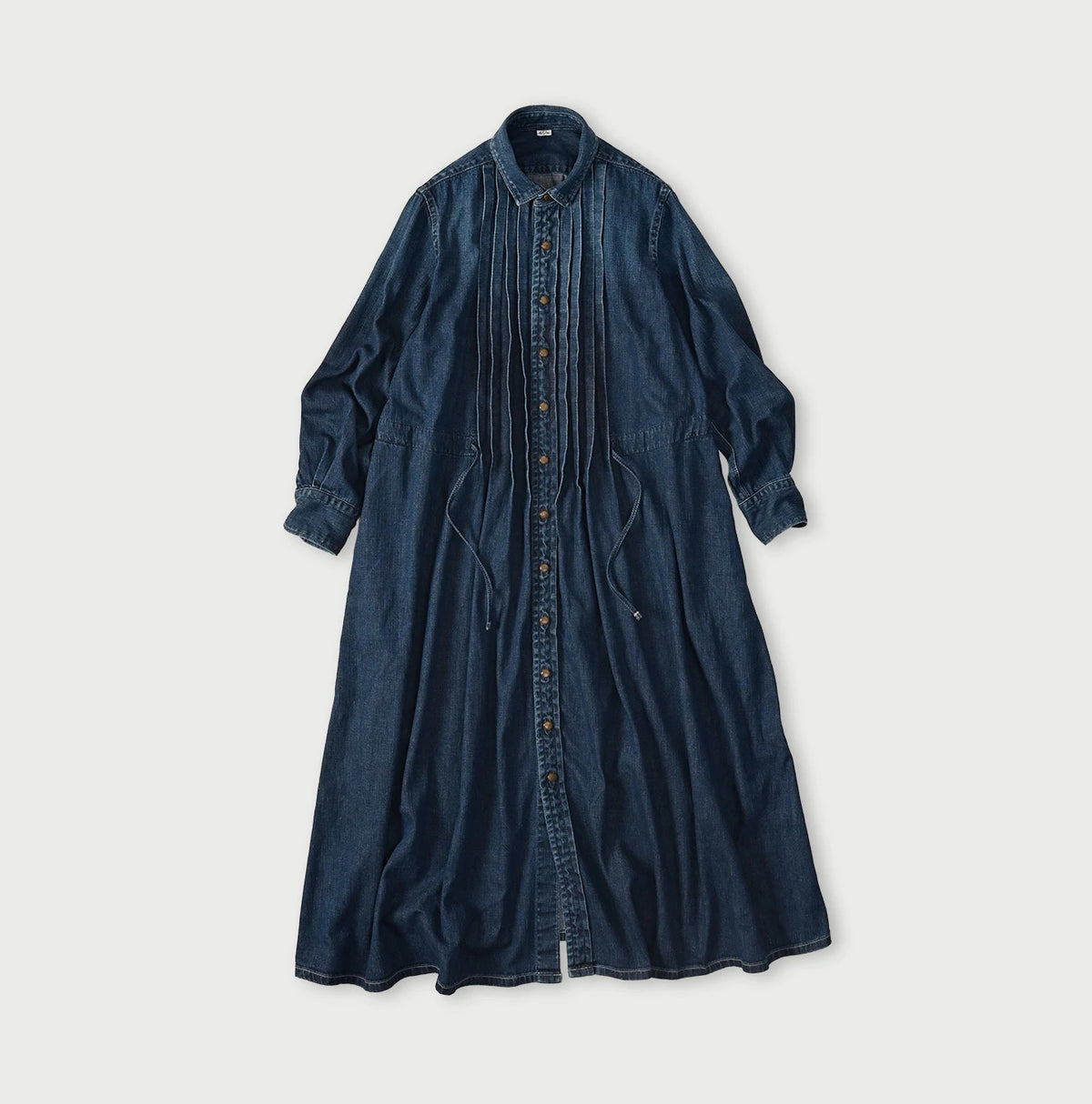 45R 45 Petit Denim Tuck Shirt Dress Distressed - Image 1
