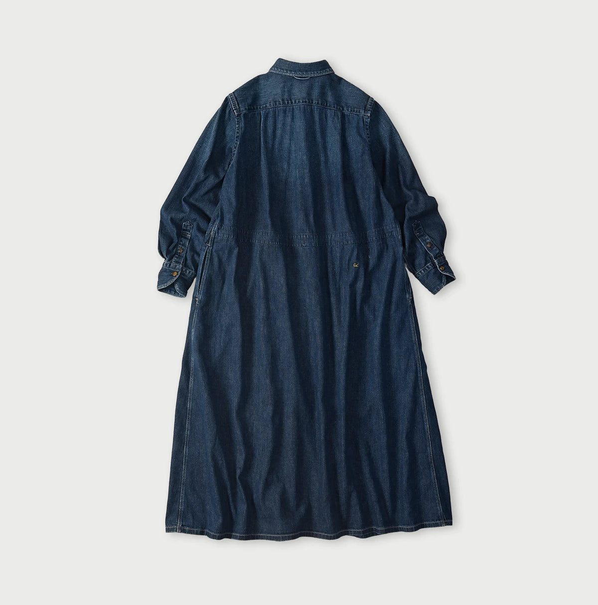 45R 45 Petit Denim Tuck Shirt Dress Distressed