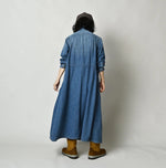 45R 45 Petit Denim Tuck Shirt Dress Distressed
