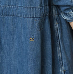 45R 45 Petit Denim Tuck Shirt Dress Distressed