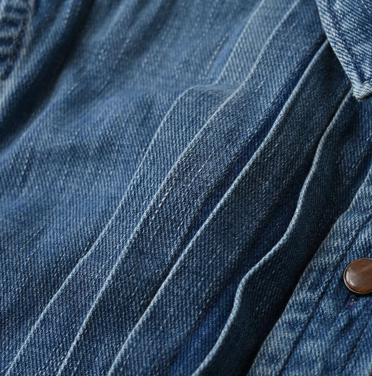 45R 45 Petit Denim Tuck Shirt Dress Distressed - Image 20
