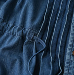45R 45 Petit Denim Tuck Shirt Dress Distressed