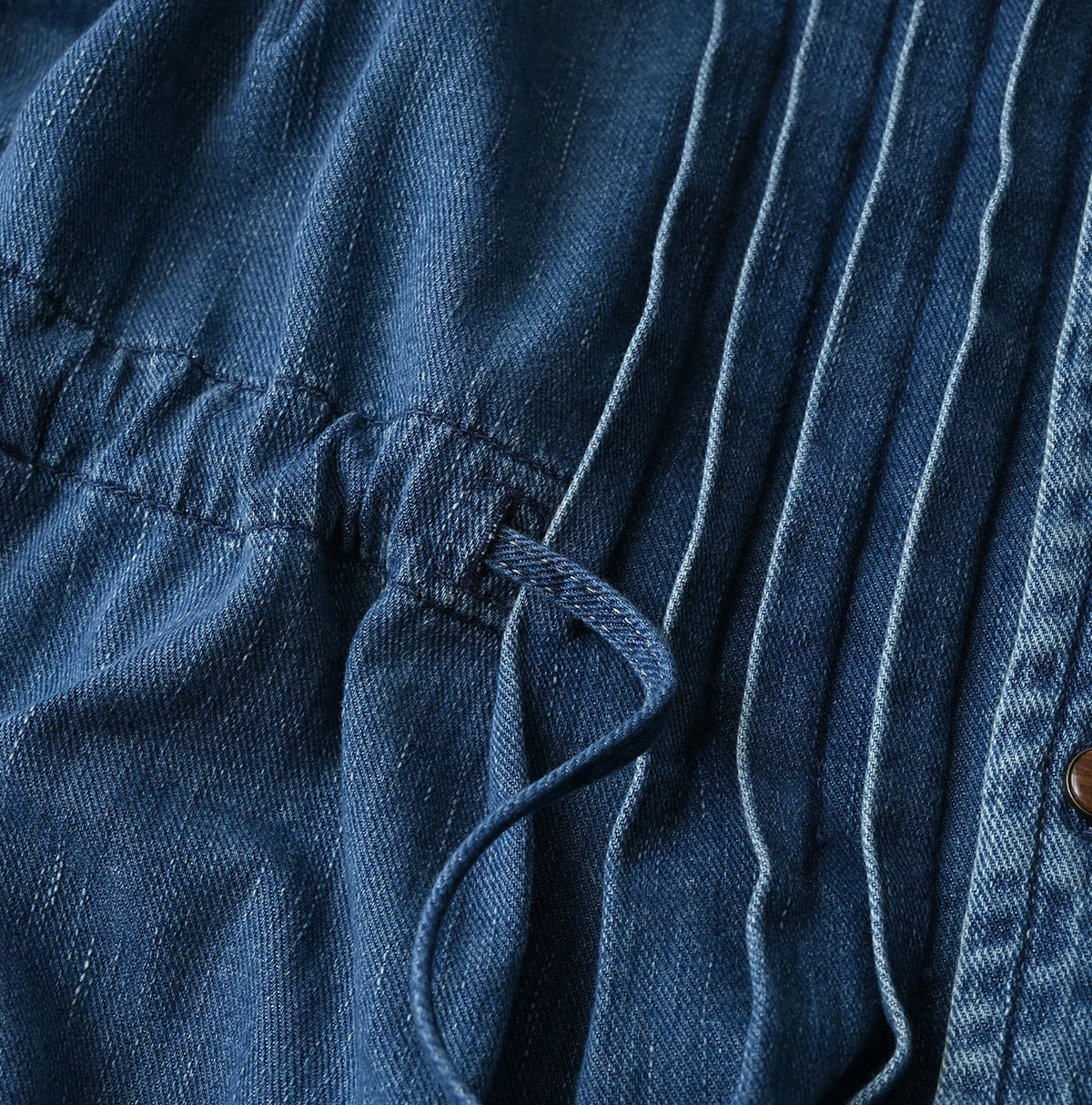 45R 45 Petit Denim Tuck Shirt Dress Distressed - Image 22