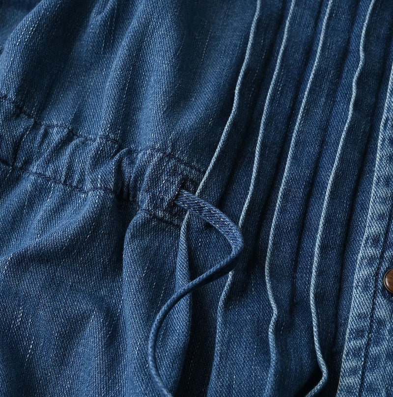 45R 45 Petit Denim Tuck Shirt Dress Distressed - Image 22
