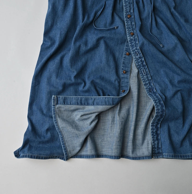 45R 45 Petit Denim Tuck Shirt Dress Distressed - Image 24