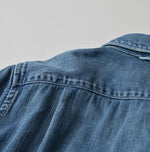 45R 45 Petit Denim Tuck Shirt Dress Distressed