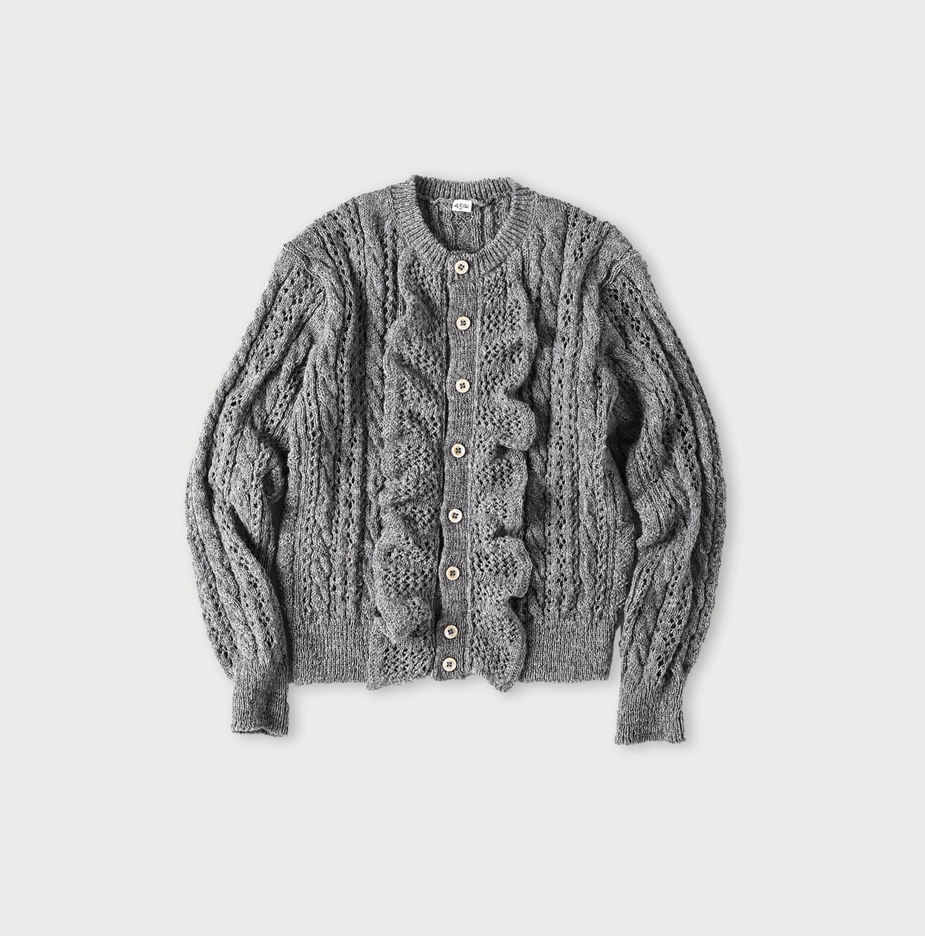 45R Shetland Lace Frilled Cardigan