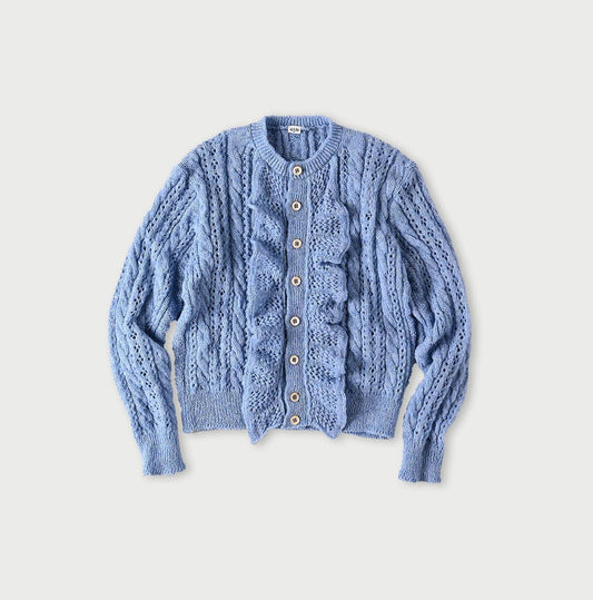 Shetland Lace Frilled Cardigan - 45R by 45rpm studio