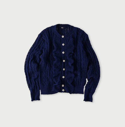 45R Shetland Lace Frilled Cardigan