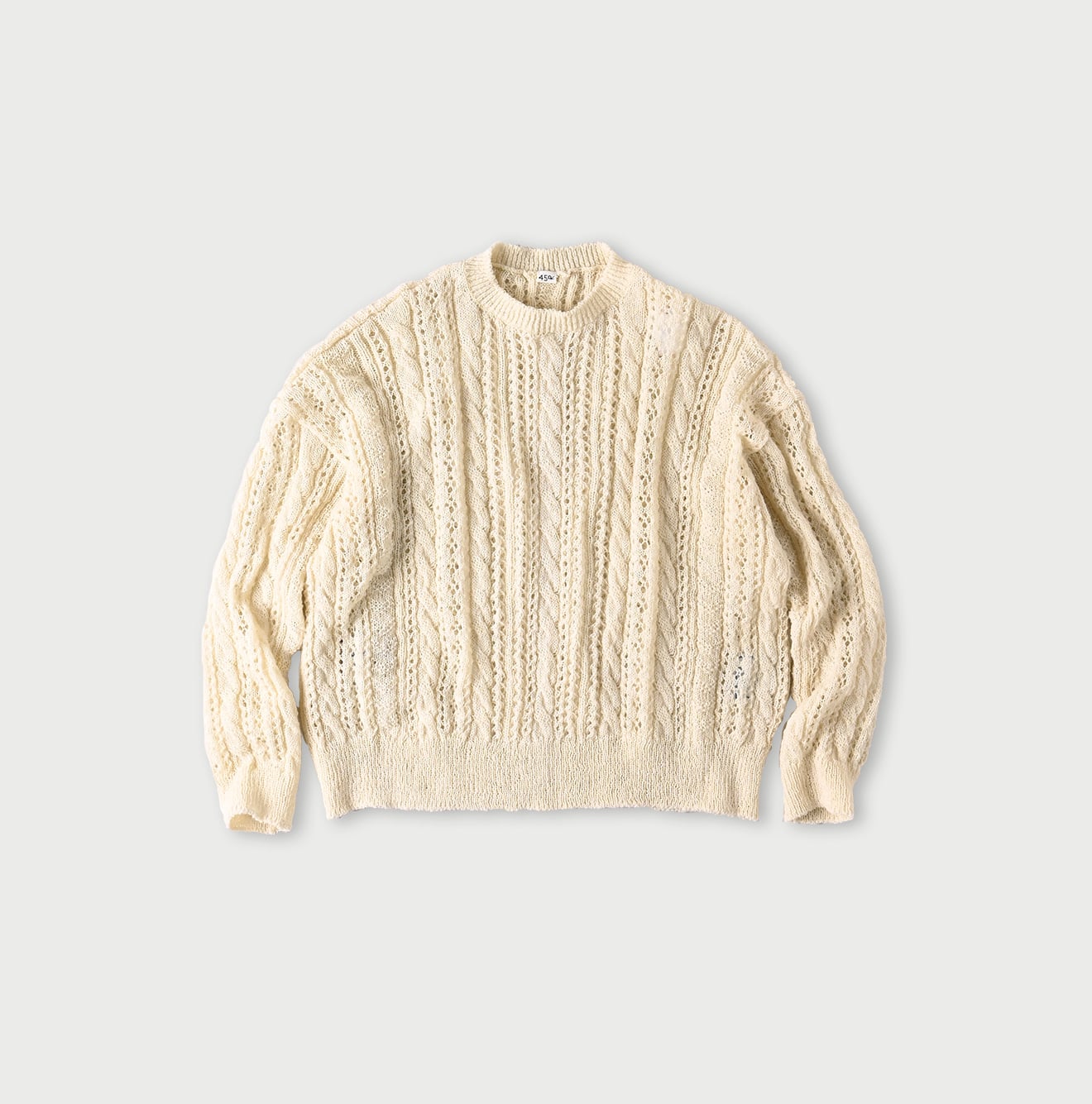 45R Shetland Cable Lace Sweater